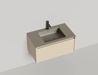 Подвесная тумба Salini Domino 27D108IN 80см эмаль/гладкий фасад под встраиваемую раковину